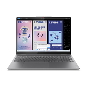 Lenovo Yoga 7 2-in-1 16ILL10, 16'', OLED, WQXGA+, Ultra 7, 32 GB, 1 TB, ENG, pilkas - Nešiojamas kompiuteris 83JT000PNT