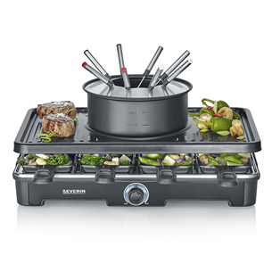Severin, 1400 W, juodas - Raclette-Fondue komplektas RG2347
