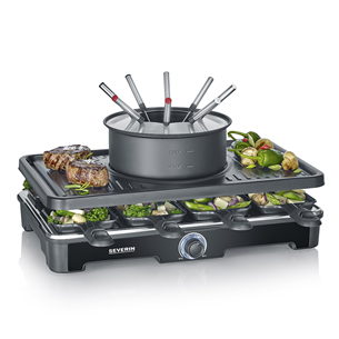 Severin, 1400 W, juodas - Raclette-Fondue komplektas