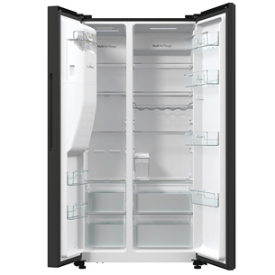 Hisense, NoFrost, 566 L, aukštis 179 cm, juodas - SBS šaldytuvas