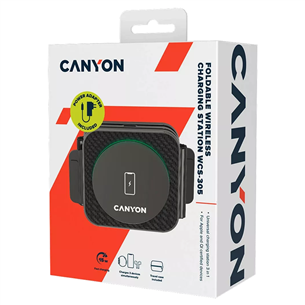 Canyon WS-305 3-in-1, juodas - Belaidis įkroviklis