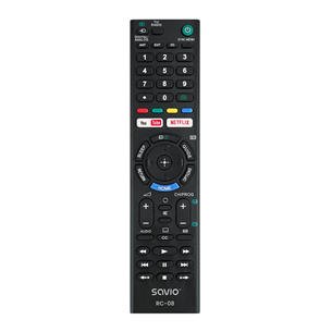 Savio RC-08, Sony TV, juodas - Universalus nuotolinio valdymo pultelis TVPUSARC08