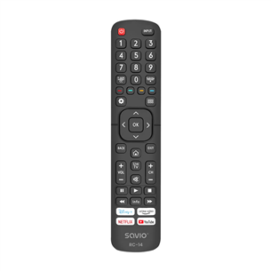 Savio RC-14, Hisense TV, juodas - Universalus nuotolinio valdymo pultelis TVPUSARC14