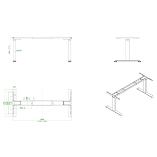 Seisuk Smart, 120 x 75 cm, baltas - Reguliuojamo aukščio stalas