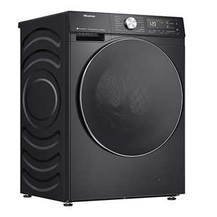 Hisense, 10,5 кг / 6 кг, глубина 59 см, 1400 об/мин, черный - Стирально-сушильная машина