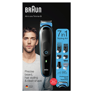 Braun, 7-in-1, juodas - Barzdaskutės rinkinys