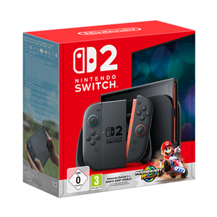 Nintendo Switch 2 + Mario Kart World, juodas - Žaidimų konsolės komplektas 045496337223
