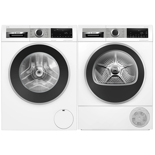 Bosch, Series 6, 9 kg + 9 kg – Skalbimo mašina + džiovyklė WGG244FTSN+WQG245DB