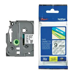 Laminated tape black on clear 8m x 9mm, Brother Item - TZE121 TZE121