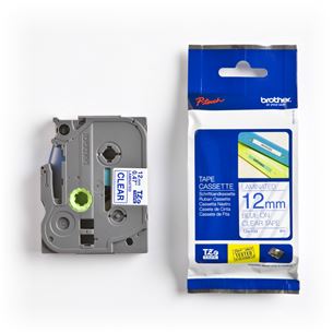 Laminated tape blue on clear 8m x 12mm Brother TZE133