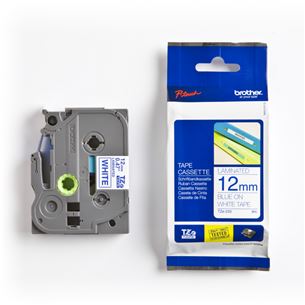 Laminated tape blue on white 8m x 12mm, Brother TZE233