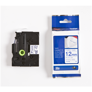 Laminated tape navy blue on white 3m x 12mm, Brother TZEFA3